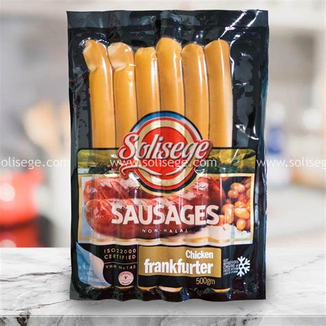 Chicken Frankfurter 500gm Solisege Premium Cooked Sausage