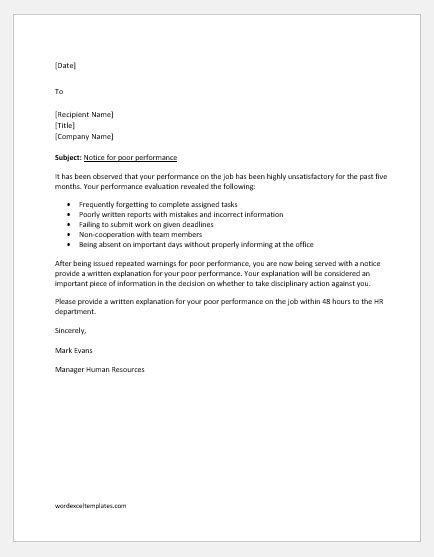 We did not find results for: Show Cause Letter for Absenteeism & Poor Performance ...
