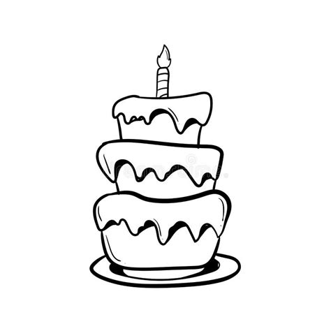 Birthday Cake Svg Outline 506 Svg File For Silhouette Free Svg Cut
