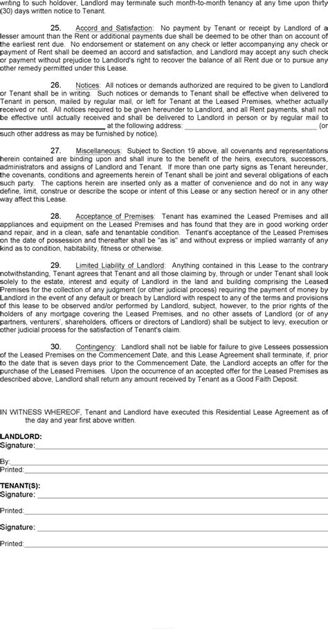 Free Indiana Rental Lease Agreement Templates Pdf Word Free Indiana