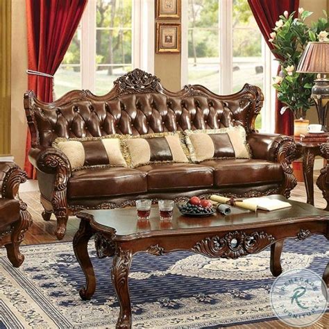 Jericho Dark Oak Living Room Set Cm6786 Sf Pk Furniture Of America