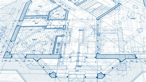Architecture Design Blueprint Plan Illustration Of A Plan Mod Stock