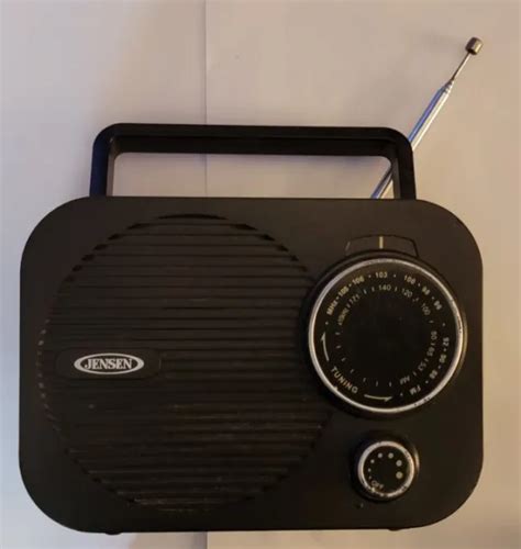 Jensen Portable Am Fm Radio Black Ac Dc Cord Mr 550 Rotary Antenna 24 99 Picclick