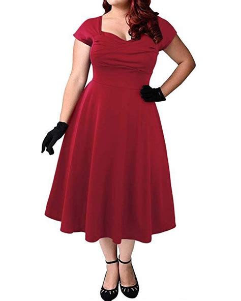 Weitere herren größen schlecht sitzende hosen vermiesen die laune, weil sie kneifen oder sie das outfit ruinieren. ABYOXI Damen Vintage A-Linie 50er Retro Rockabilly Kleid ...