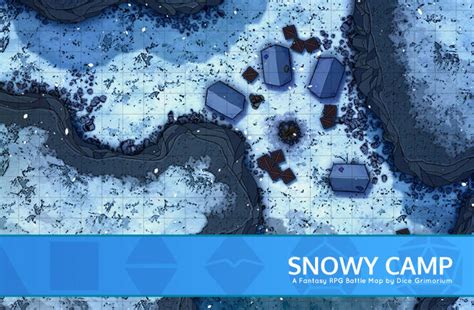 Snowy Camp Dandd Map For Roll20 And Tabletop — Dice Grimorium