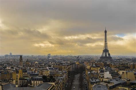 Eiffel Tower After Rain In Paris Stock Image Image Of Horizontal