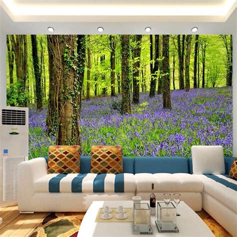 Custom 3d Photo Wallpaper Forest Plant And Flower Wall Mural Wall