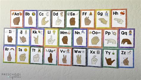 Sign Language Alphabet Printable Poster For Preschool And Kindergarten
