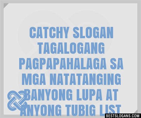 Catchy Tagalogang Pagpapahalaga Sa Mga Natatanging Banyong Lupa At