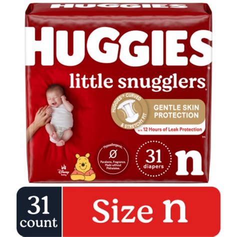 Huggies Little Snugglers Baby Diapers Size Newborn Up To 10 Lbs 31