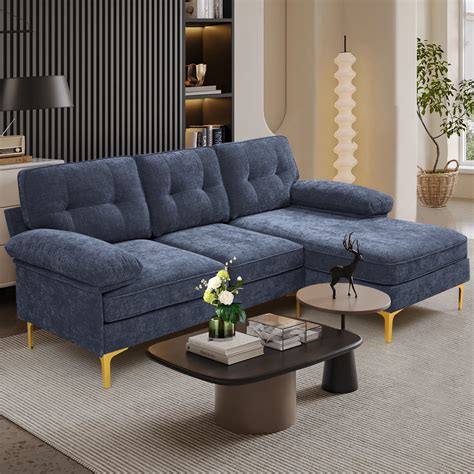 INGALIK Convertible Sectional Sofa Couch L Shaped Couch Reversible Chaise Small Space Apartment 3 Seater Dark Blue Fab2bf88 6a9b 4e03 94c5 5f4fbf48c358.f739d0808247a6062c6973cf9261e5f4 