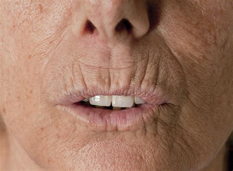 Wrinkle Lips Senior Wrinkles Stock Photos Image 18438213