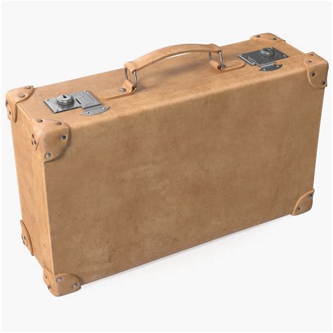 Vintage Leather Suitcase Small 3d Model 49 3ds Blend C4d Fbx