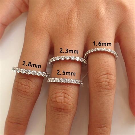 Common Shared Prong Diamond Eternity Ring 16mm 23mm 25mm 28mm