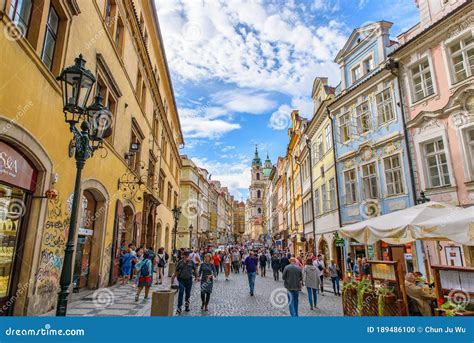 Street View Of The Old Town In Prague Czech Republic Editorial Image