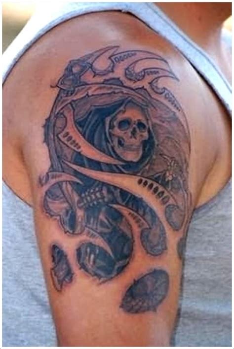 Grim reaper (or the angel of death) is commonly used for representing death and its inevitability. 100 Meaningful Grim Reaper Tattoos (Ultimate Guide 2020)