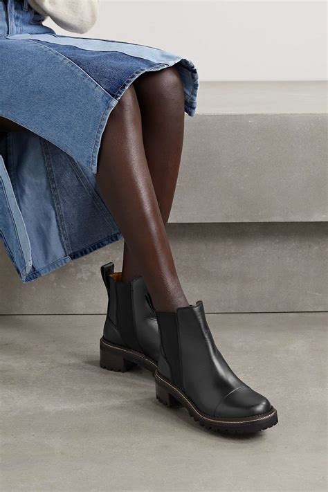 Black Mallory Leather Chelsea Boots See By ChloÉ Net A Porter