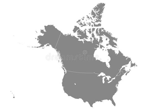 Gray Map Of Usa And Canada Stock Vector Illustration Of Gray 167506166
