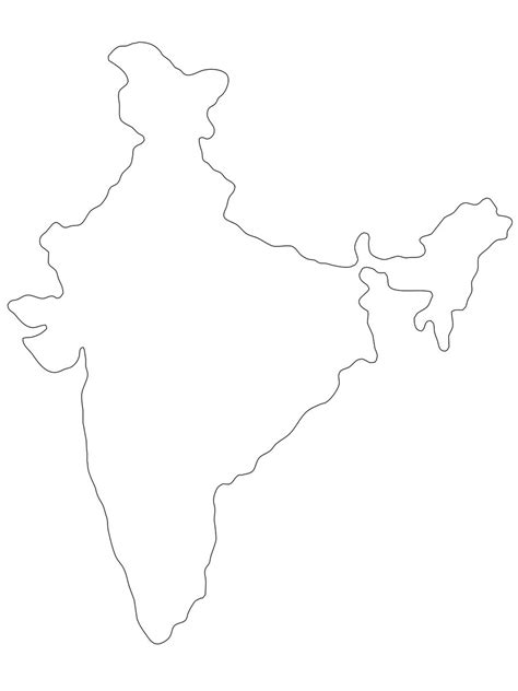 Blank Outline Map Of India