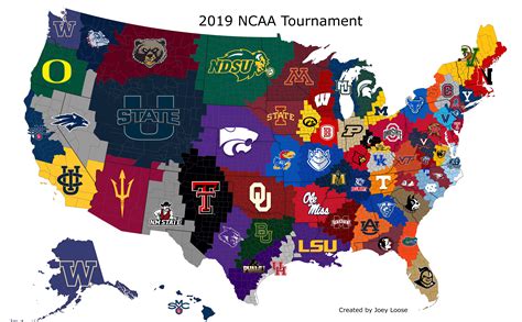 Closest NCAA Tournament Team to US Counties : r/coolguides