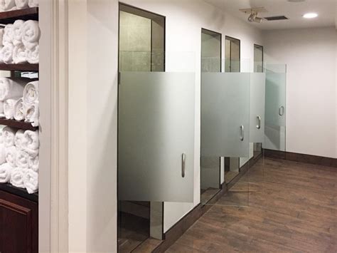 These sliding shower doors work well in spaces where there is not enough room for a swing door. Single Swing Etched & Sandblasted Shower Doors | Creative ...