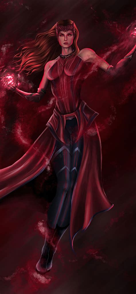 1242x2688 The Scarlet Witch Wanda Maximoff From Marvel Iphone Xs Max Hd