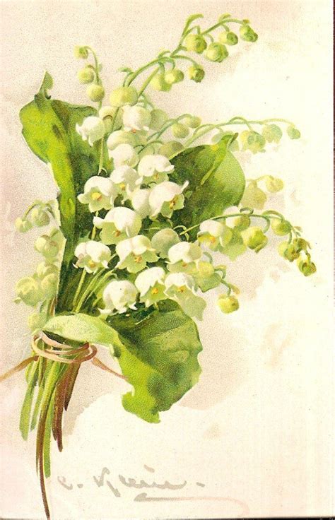Ana Rosa Lily Of The Valley Flower Art Watercolor Flowers