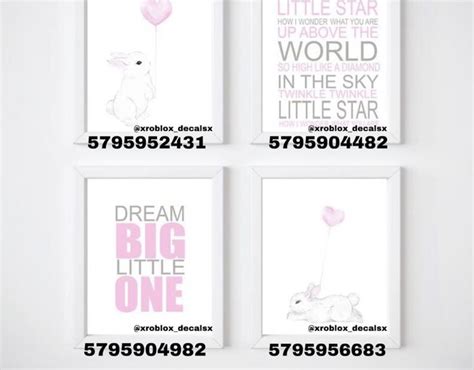 Four Posters With Pink And White Designs On Them One Has A Balloon In