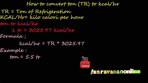 how to convert ton to kilo calorie - YouTube
