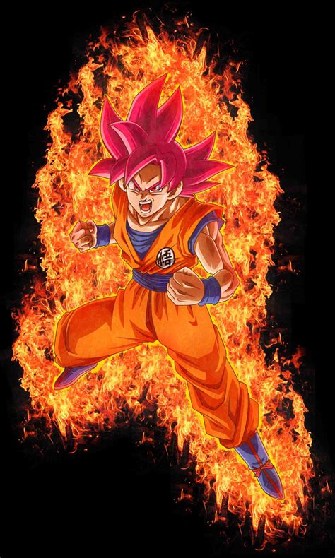 Goku Red Wallpaper ~ Goku Super Saiyan God Wallpapers Goawall