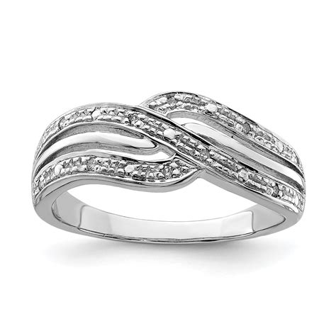 925 Sterling Silver Diamond Band Ring Size 800 Fine Jewelry For Women Ts For Her