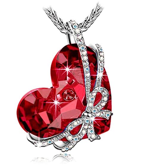 Red Heart Of The Ocean Bowtie Pendant Necklace Made With Swarovski