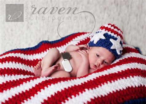 American Flag Newborn Baby Photography Prop Stars And Stripes Crochet