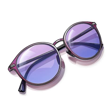 Premium Vector Purple Color Sunglasses Cartoon Vector White Background I