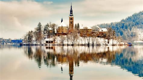 Mariinsky Church On Bled Island Wallpaper Backiee