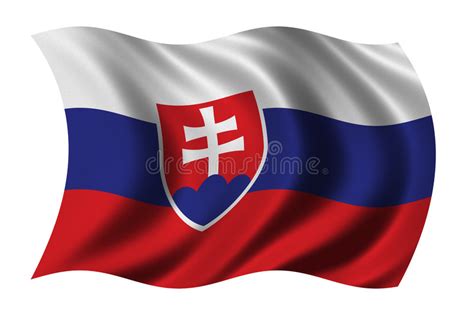Vlag van slowakije, bij meer dan windkracht 6 weghalen. De Golvende Vlag Van Slowakije Vector Illustratie ...