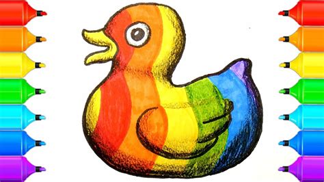 Rainbow Ducks Coloring Pages How To Draw Ducks Baby Bath Time Coloring