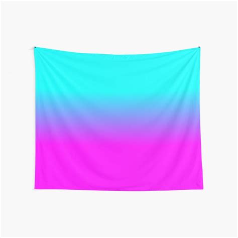 Hot Pink And Neon Aqua Blue Ombre Shade Color Fade Tapestry By