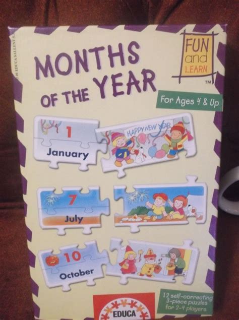Educa Months Of The Year Game Puzzle Fun And Learn 12 Puzzles 36 Pieces