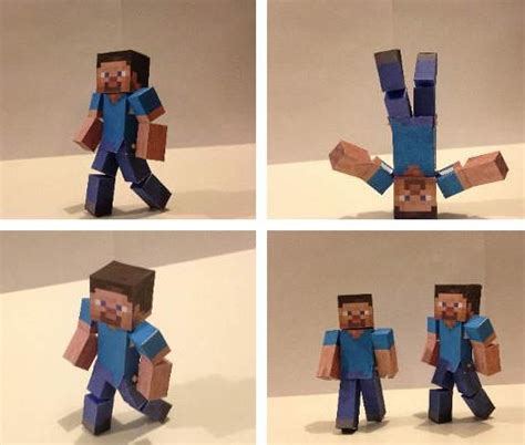 Papermau Minecraft Easy To Build Bendable Steve Paper Toy By