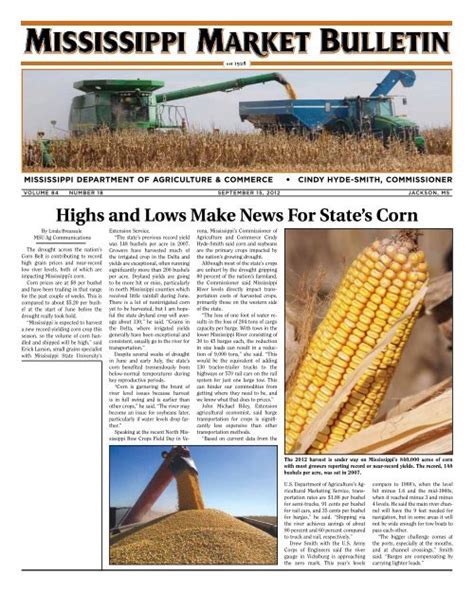 Highs And Lows Make News For States Corn Mississippi