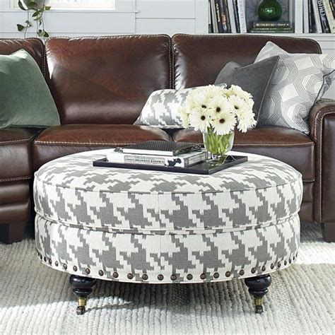 Red Round Ottoman in 2020 | Ottoman decor, Upholstered ottoman coffee