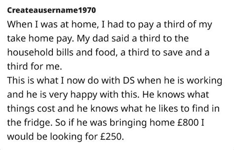 mom asks 18 year old daughter to contribute £75 to bills since she has a job the daughter finds