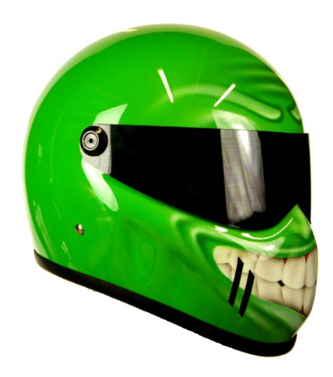 Kawasaki Green Custom Motorbike Crash Helmet Agv Style