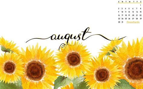 Download this August 2020 - Sunflowers Desktop Calendar or choose ...