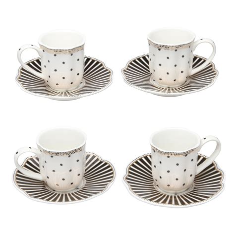 Grace Teaware Fine Porcelain Espresso Cup And Saucer Set Of Ounce
