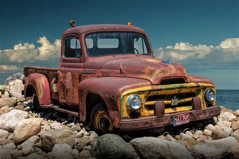 old rusted international harvester pickup truck photograph by randall nyhof pixels