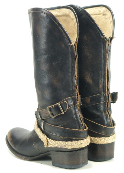 Shop for women's black ankle boots at next.co.uk. Freebird by Steven Drove Distressed Black Leather Biker ...