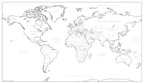 Big World Colouring Map Self Adhesive Cosmographics Ltd