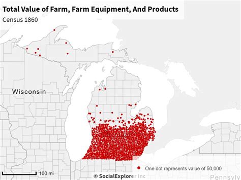 This Map Showing The Total Value Of Farms Farm Equipment And Products